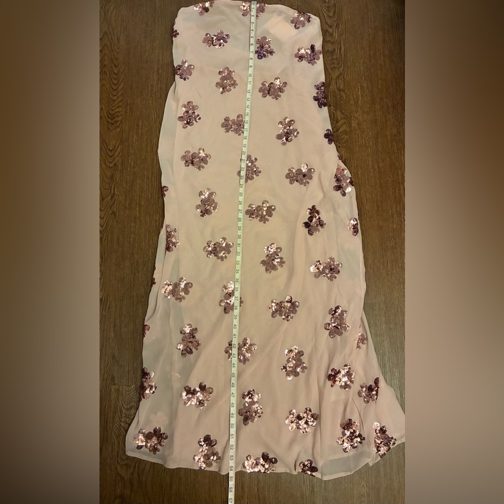 Peppermayo NWT Sweet Escape Sequin Strapless Maxi Dress in Baby Pink- Size US 18 - Picture 15 of 16
